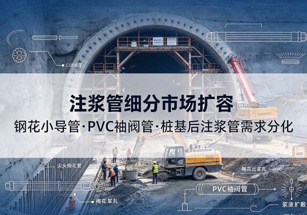 安新注浆管细分市场扩容，隧道钢花小导管、PVC 袖阀管、桩基后注浆管需求分化